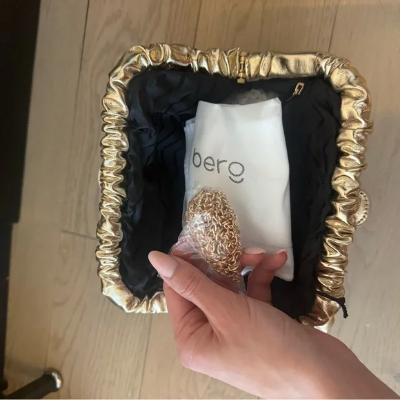 Olga Berg Shimmering Gold Clutch - Picture 5 of 5